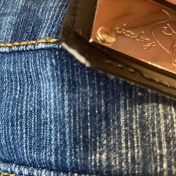 baby phat y2k denim jean capris 3/4 with embroidered butt pockets carnival - Picture 7 of 17
